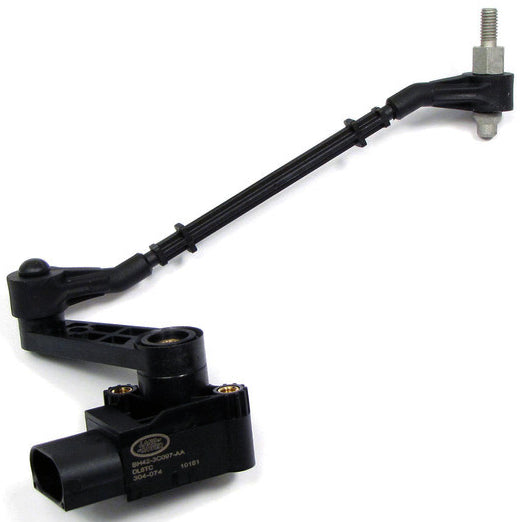Range Rover Parts Ride Height Sensor in black with electrical connector and adjustable arm