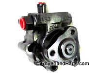 Discovery Power Steering Pump replacement part with metal construction and red fluid connectors