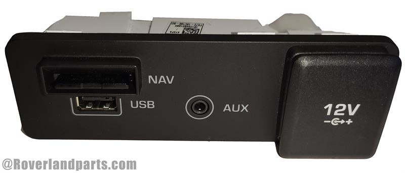 Land Rover Discovery Sport Auxiliary Jack USB port and 12V power outlet panel