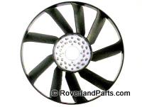 Range Rover fan blade replacement part with multiple black blades and central mounting hub