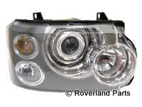 Range Rover Headlight with clear lens and multi-reflector design for enhanced visibility