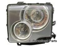 Range Rover Headlight with dual circular projector lenses for enhanced vehicle lighting