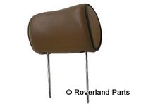 Brown Range Rover headrest with metal supports for vehicle seat comfort and safety
