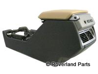 Range Rover Parts tan leather center console armrest with storage compartment and air vents