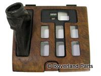 Range Rover Window Switch Cover with gear shift boot in wood grain finish