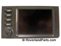 2001 Range Rover navigation screen replacement part with control buttons on the left side