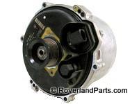 Range Rover alternator replacement part with mounting holes and electrical connectors