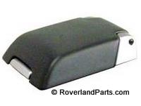 Range Rover Center Console replacement part with black upholstery and silver trim