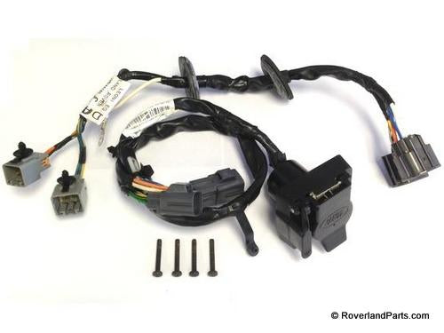 LR4 Harness wiring assembly with multiple connectors and mounting screws for vehicle parts