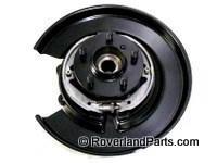 Range Rover Knuckle Assembly with mounting hub and brake shield for vehicle suspension system