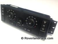 Range Rover Sport climate control panel with temperature and fan adjustment knobs