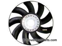 Supercharged Range Rover cooling fan blade replacement part in black with central mounting hub
