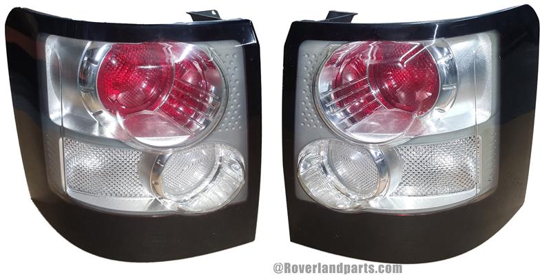 Land Rover Range Rover tail light assembly with clear and red lenses for rear signaling