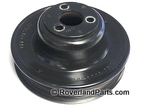 Range Rover Water Pump Pulley replacement part in black metal for engine cooling system