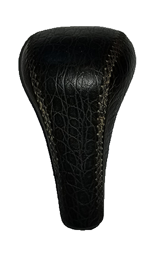 Range Rover black leather shift knob OEM replacement with detailed stitching for vehicle interior