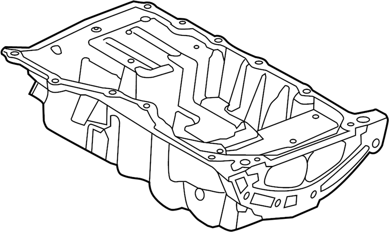 Evoque Parts Sport Oil Pan detailed line drawing for automotive engine upgrade
