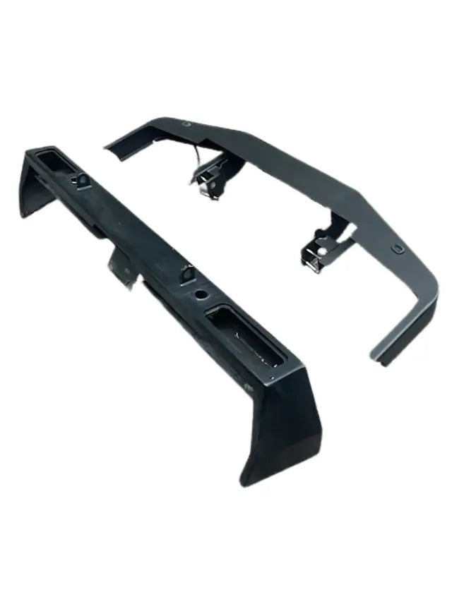 Steel Front and Rear Bumper Set in black metal finish from Roverland Parts for vehicle protection