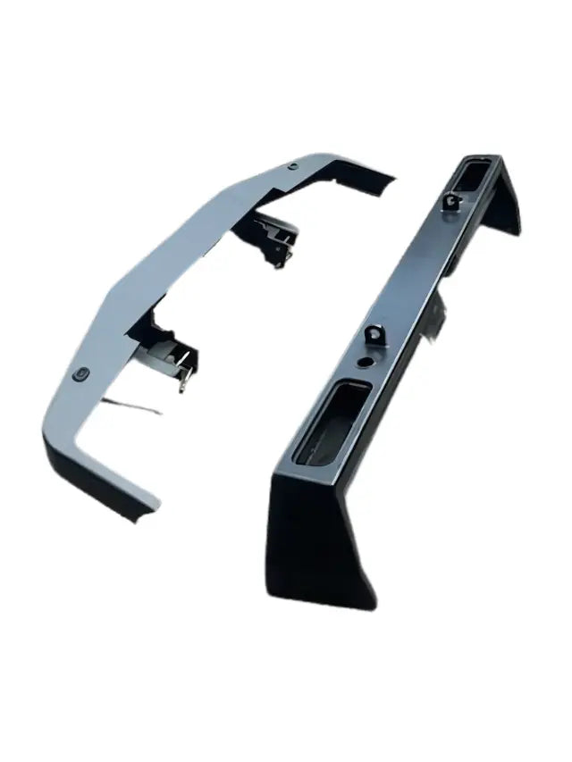 Steel Front and Rear Bumper Set by Roverland Parts with durable black finish for vehicle protection