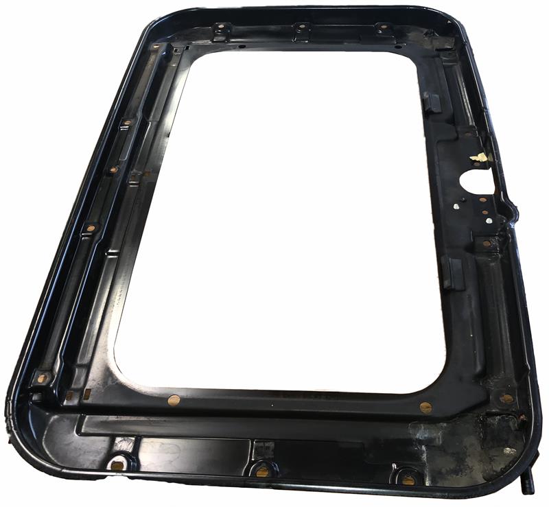 Discovery sunroof tray part in black metal frame for vehicle roof assembly