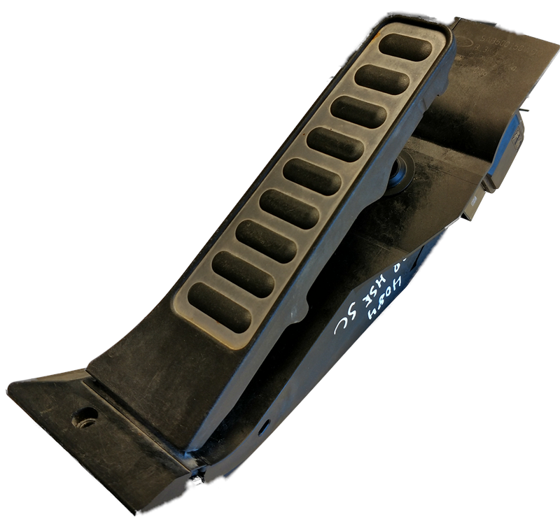 Supercharged Range Rover accelerator pedal part in black plastic and metal construction