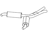 Range Rover Supercharged HSE exhaust system replacement part with muffler and pipes