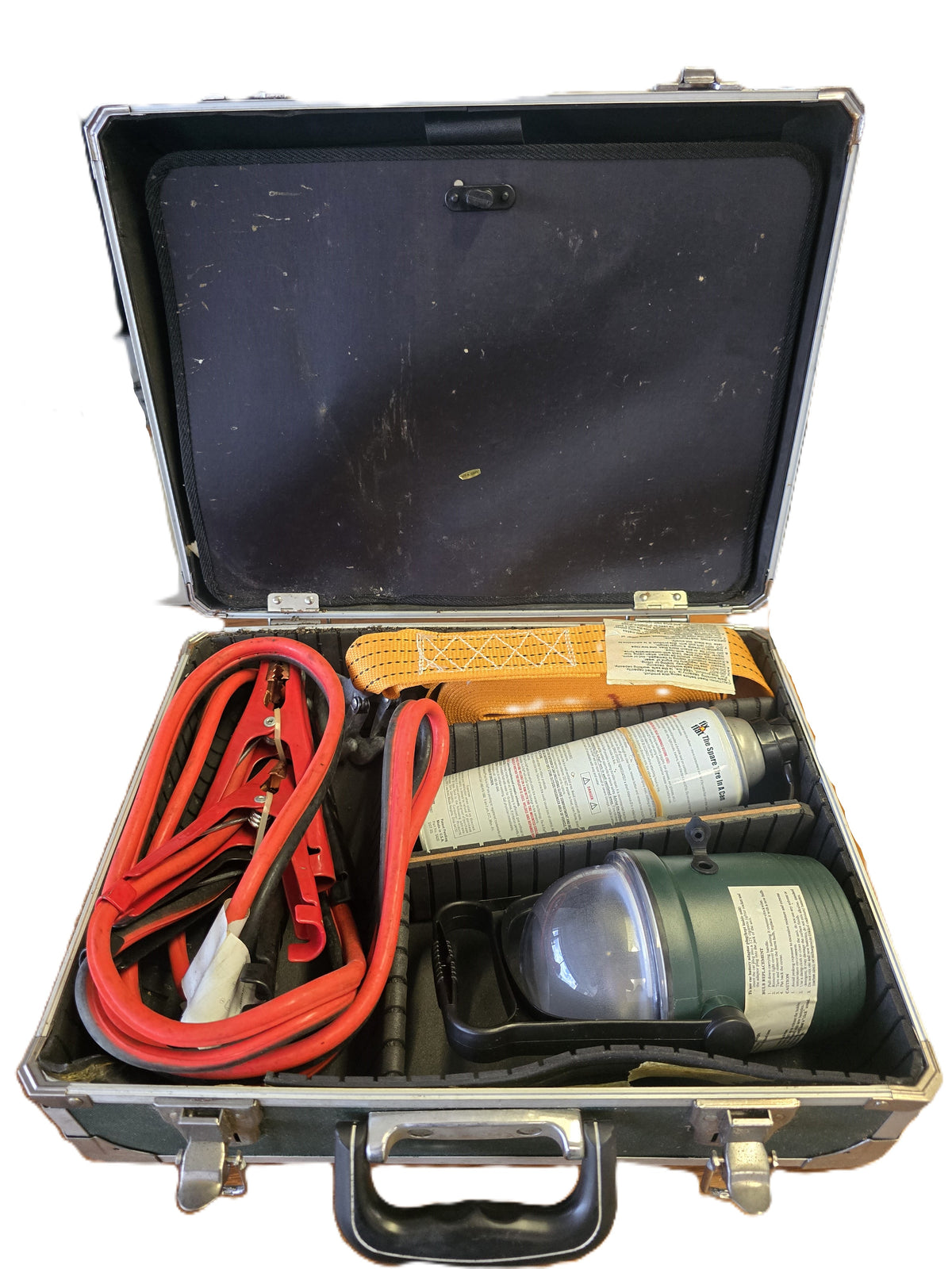 Survival Kit Hard Case with Emergency Tools, Flashlight, and Jumper Cables for Outdoor Adventures