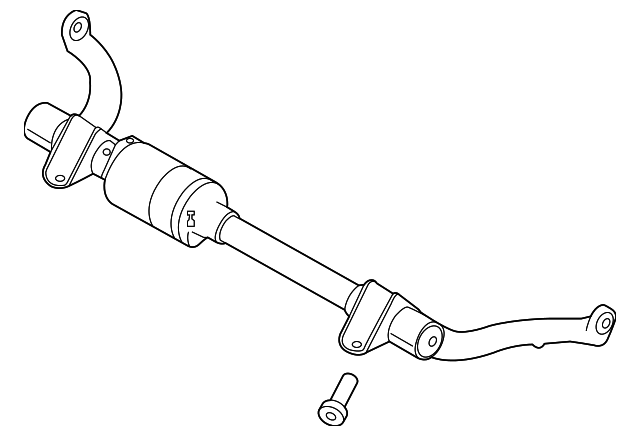 Range Rover parts diagram showing a detailed sway bar component with mounting hardware