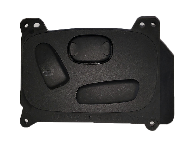 Black plastic switch panel for Range Rover parts with multiple control switches