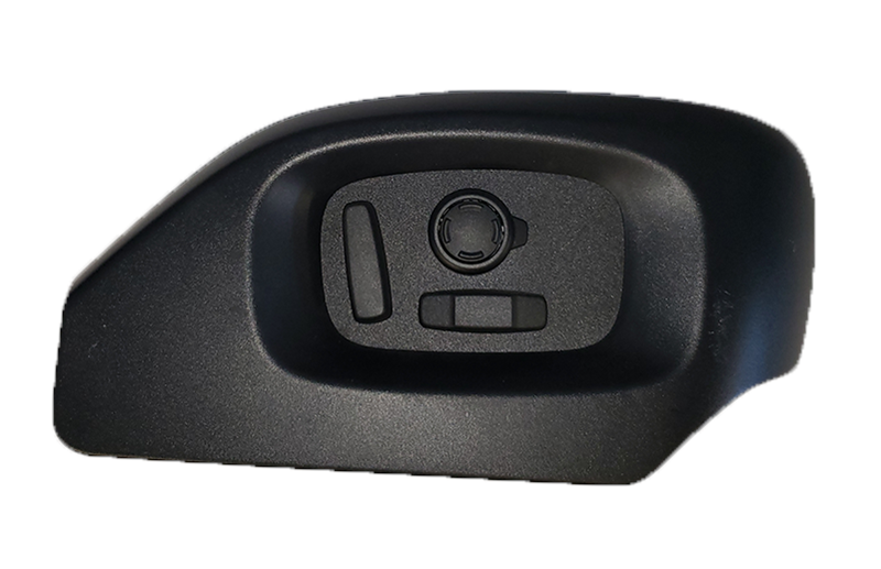 Black Range Rover switch panel for seat adjustment with multiple control buttons