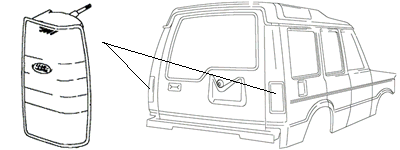 Discovery Parts rear view showing the Tail Light placement for the vehicle