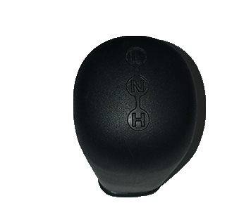 Black Discovery Parts transfer case gear shift knob with engraved gear positions