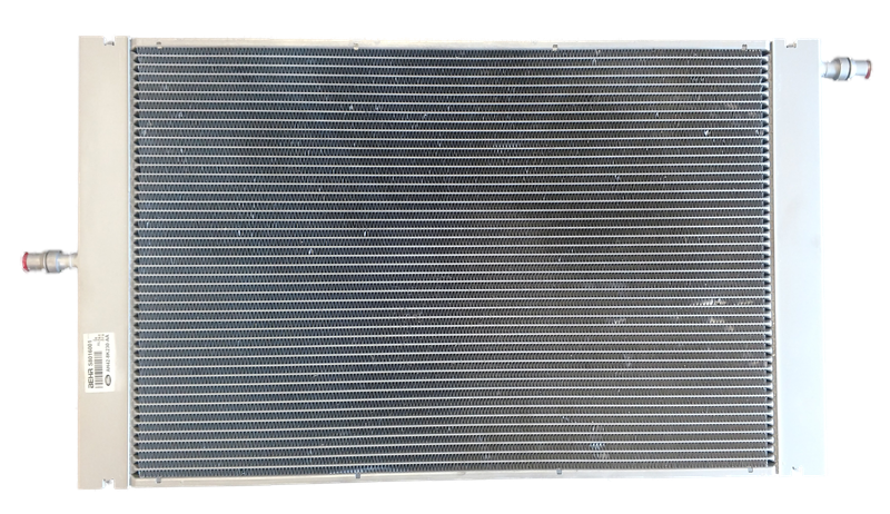Range Rover intercooler part with aluminum fins and inlet outlet connectors