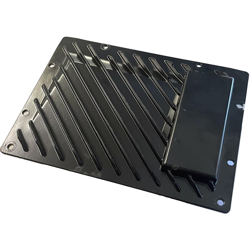 Land Rover LR3 and LR4 Amplifier vented black metal mounting plate cover for audio system