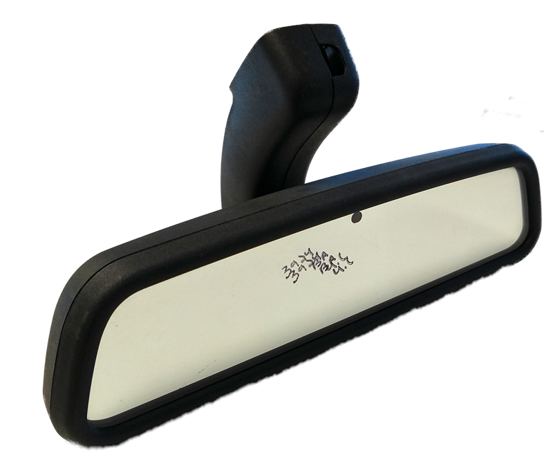 Range Rover Rear View Mirror replacement part with black frame and mounting bracket