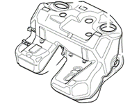 Range Rover Fuel Tank replacement part plastic dual chamber assembly with mounting brackets and openings
