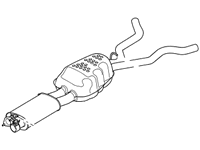 Range Rover muffler part designed for exhaust system replacement and noise reduction