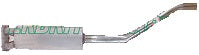 LR2 Parts muffler replacement component for vehicle exhaust system with durable metal construction