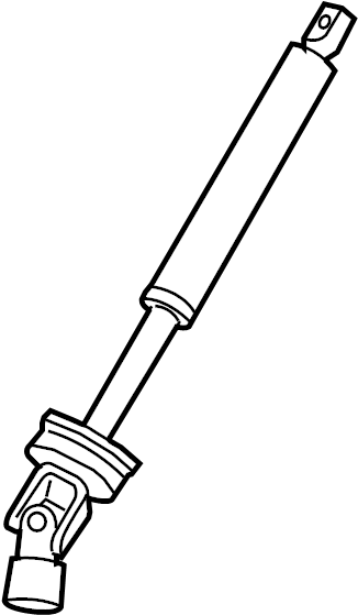 Black and white line drawing of a Range Rover parts steering shaft for vehicle steering system