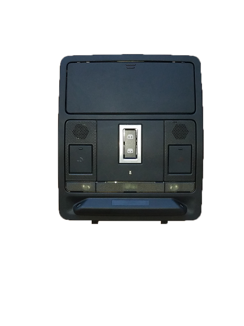 Range Rover Evoque Overhead Console with integrated lights and control switches for interior functions
