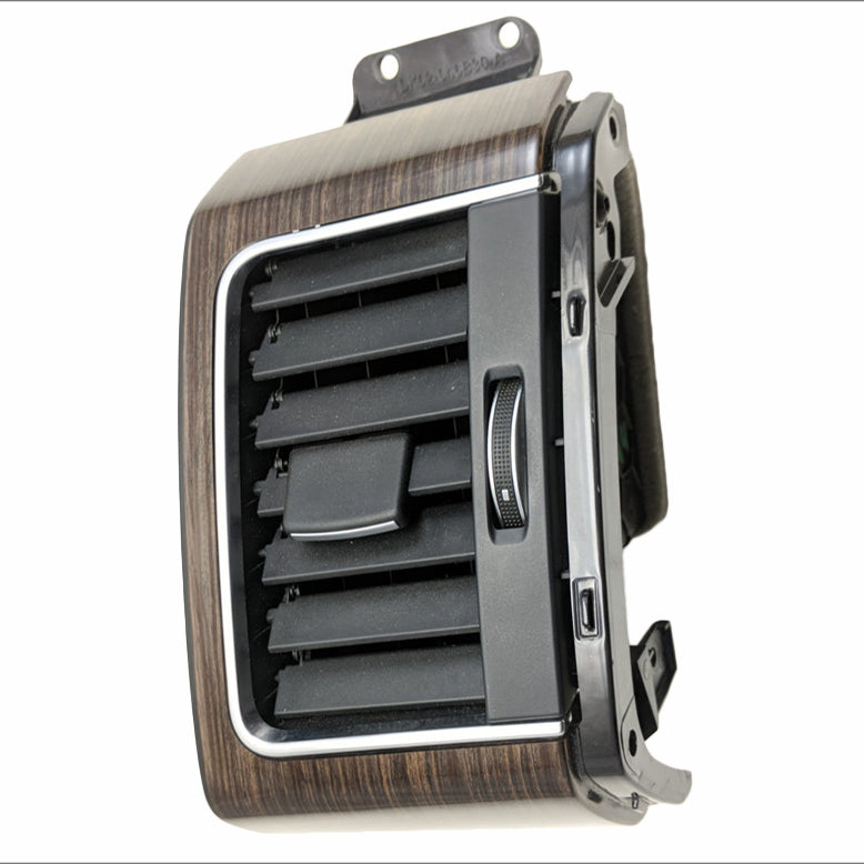 Range Rover Vent Grille with wood trim and adjustable black air vents for vehicle interior