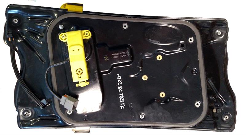LR2 Parts Window Regulator component in black with yellow attachment and wiring connector