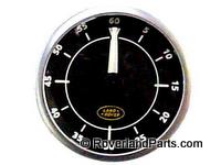 Range Rover round speedometer gauge part YFB000092PUY with black face and white markings